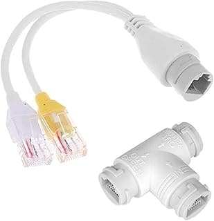 Ultimate For POE Splitter Network Cable Combiner 1 to 2 Adapter Kit Ethernet Connector for IP Security Camera Surveillance System White