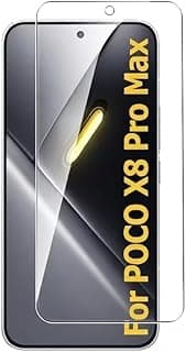 Full coverage ultra clear tempered glass screen protector with oleophobic coating, front camera cutout and fingerprint support for Xiaomi Poco X8 Pro Max