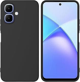 جراب سيليكون متوافق مع Infinix Smart 10، غطاء TPU سائل ناعم مع حبل تعليق، حماية ضد الصدمات (أسود)