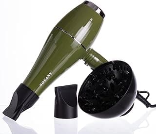 مجفف شعر أيوني 2000 وات SK-14006 مع موزع وفوهة لتجفيف سريع والحصول على هواء بارد وساخن، 2 سرعة و2 إعداد للحرارة ومكثف وحلقة تعليق