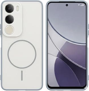 جراب متوافق مع فيفو Y19S / Y29 (5G) - تصميم عصري فاخر، جراب هاتف هجين، ظهر صلب مضاد للخدش وحواف سيليكون ناعمة (أبيض سكري)
