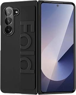 جراب سامسونج جالاكسي Z Fold 6 مع حزام معصم، جراب حماية صلب PC نحيف جداً ومضاد للخدش لسامسونج Z Fold 6 5G 2024 (أسود)