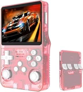 Handheld Retro Game Console with 21,000+ Games, 3.5" IPS Screen, and Dual TF Card System, Supports 20+ emulators and Features HDMI and TV Output, 3500mAh Battery for Long-Lasting Fun. (Pink)