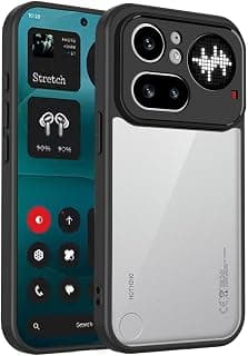 متوافق مع Nothing phone 4A Pro – جراب رفيع للغاية، شفاف ومضاد للصدمات مع إطار TPU أسود، تصميم نحيف مضاد للسقوط (شفاف/أسود)