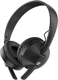 سماعة رأس لاسلكية سنهايزر HD 250BT، بلوتوث 5.0، تدعم صيغة AAC وترميز aptX، بوقت استجابة منخفض، بتقنية محول طاقة، ميكروفون مدمج، عمر بطارية 25 ساعة، منفذ USB-C للشحن السريع - لون اسود