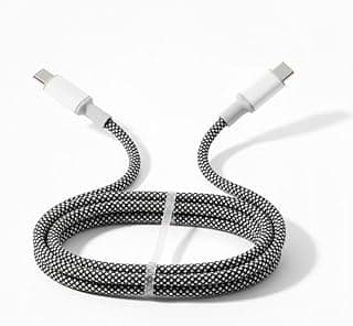 كابل شحن USB-C إلى USB-C فائق السرعة يدعم الشحن السريع حتى 100W، طول متر واحد.