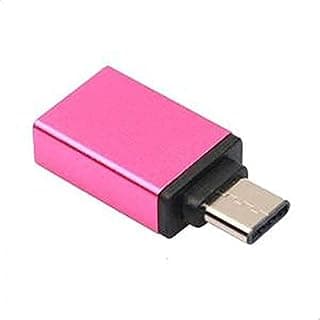 محول من النوع C ذكر الى USB 3.0 انثى، محول نوع سي الى او تو جي USB3.0، كابل بيانات - لون بينك