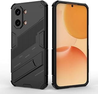جراب لهاتف شاومي Poco X8 Pro Max 5G، جراب حماية مدرع مقاوم للصدمات بلمسة نهائية مصقولة - مع مسند - مضاد للانزلاق - مع حماية فائقة للكاميرا - أسود