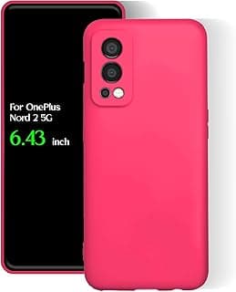 For Oneplus Nord 2 5G Silicone Back Color Cover, Camera Protection From Shocks From TPU Compatible For Oneplus Nord 2 5G (6.43") (Pink)