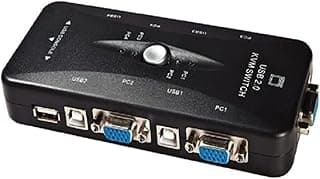 مفتاح تبديل USB لـ 4 أجهزة كمبيوتر إلى شاشة واحدة (VGA)