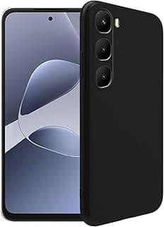 Silicone Case for Infinix Hot 60i, Silky-Soft Touch Full-Body Protective Case, Shockproof Bumper Protection Cover with Microfiber Lining (Black)
