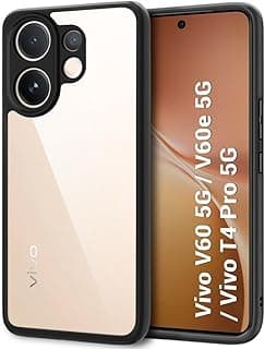 جراب موبايل متوافق مع فيفو V60، خفيف الوزن بتقنية هايبرد من البولي كربونات والبولي يوريثين الحراري، جراب واقي مضاد للصدمات واقي للكاميرات ، شفاف