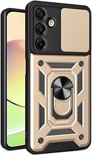 جراب مقاوم للصدمات UNBLACK مع غطاء كاميرا منزلق TPU + PC متوافق مع سامسونج Galaxy A17 (ذهبي)