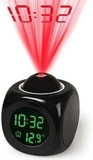Digital LCD Projector Alarm Clock Wall Projection LCD Screen Snooze Alarm Display Time Voice Alarm LED Back Light