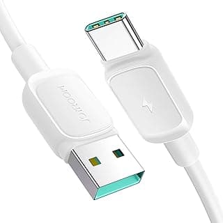 كابل بيانات للشحن السريع 3 أمبير سلسلة S-A14 من جوي روم (USB-A إلى USB نوع سي) 1.2 متر، أبيض، متعدد الألوان