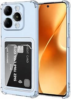 جراب شفاف TPU مضاد للصدمات مع حامل بطاقات وحماية للكاميرا - غطاء حماية شفاف غير قابل للانزلاق متوافق مع Realme 15 5G