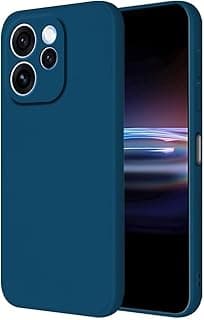 جراب لهاتف OPPO Reno 15F 5G/Reno 15 FS 5G، سيليكون ناعم مطفي [مضاد للصدمات] [مانع للانزلاق] [مضاد للبصمات] - أسود (أزرق)