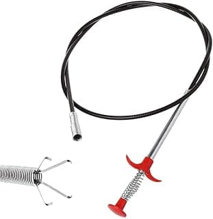 Sink Snake Flexible Grabber Pickup Tool Retractable 4 Claw Retriever Stick Drain Clog Remover Tool For Kitchen Sink Bathroom Tub Toilet Clogged Drains Dredge Pipe Sewers (63inches/160cm)