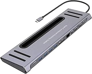 محطة توصيل اونتين متعددة الوظائف 12 في 1 بمنفذ USB-C (HDMI, USB 3.0, USB-C, منفذ صوت 3.5mm, شحن PD, منفذ SD, منفذ TF, RJ45)