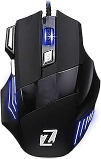 ماوس العاب ضوئي Zr-1800 7D LED بسلك USB 3200 نقطة لكل بوصة للاب توب والكمبيوتر من زيرو - اسود