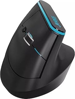 ماوس عمودي مريح لاسلكي JIDEL W925P - وضع مزدوج [بلوتوث 5.1+2.4GHz]، إضاءة RGB، DPI قابل للتعديل، أزرار صامتة قابلة للشحن USB-C، متوافق مع ماك بوك وكمبيوتر، (أسود)