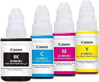 Canon 490 Color Ink Tank Cartridge Bundle - (Set of 4 BK, C, Y, M)