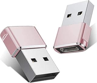 كيندكس محول USB 2.0 ذكر الى نوع سي 3.0 انثى/ او تي جي من كيه اكس 2555 - بينك