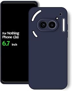جراب سيليكون خلفي ملون لهاتف Nothing Phone (2a)، حماية للكاميرا من الصدمات من مادة TPU متوافق مع Nothing Phone (2a) (6.7 بوصة) (أزرق داكن)