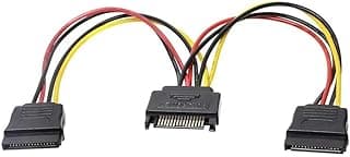 PrimeX Plus PX-4426 Sata to Sata Multiplier, Sata Pin Female-2 Port Sata Male Multiplexer, Sata Y Cable Splitter Hdd Patch Cable
