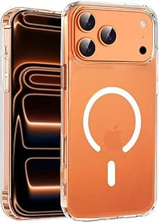 Magnetic Clear Case for iPhone 17 Pro (6.3-Inch) Compatible with MagSafe, Scratch-Resistant Back/Shockproof Phone Bumper Cover for iPhone 17 Pro - Clear