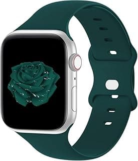 Nopatia Sport Silicone Band Compatible with Apple Watch Series 1/2/3/4/5/6/7/8/9/10/11/Ultra/Ultra 2/SE (42mm 44mm 45mm 46mm 49mm) Special Design (Green)