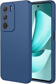 جراب سيليكون لهاتف Realme C71 4G، غطاء TPU فائق النحافة ومقاوم للصدمات، جراب أنيق وبسيط مع نسيج من الألياف الدقيقة مضاد للخدش (أزرق)