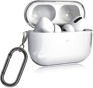 جراب MARGOUN لسماعات ابل AirPods Pro الجيل الثاني 2022، سيليكون ناعم TPU ممتص للصدمات (شفاف)