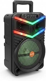 مكبر صوت محمول 8 انش مع اضاءة RGB، يدعم USB وتي اف، طاقة 10 واط، مناسب للمنزل والحفلات، خفيف الوزن وسهل الحمل، موديل GN-03