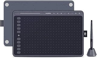 تابلت رسم رقمي HS611 مع شريط وسائط وقلم PW500 بـ 8192 مستوى لحساسية الضغط من هيون (رمادي)