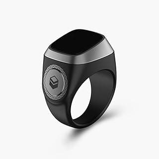 iQIBLA Smart Tasbih Zikr Ring- Muslim Prayer- Prayer timing reminder- OLED display- Tasbih Counter- Smart Ring- Wearable Technology- Waterproof Grey - 20mm
