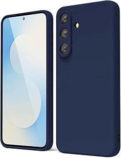 Soft Silicone Case Shockproof Compatible with Samsung Galaxy S25 FE Gel Silicone Case Matte Finish with Cloth Inner Lining (Navy)