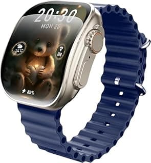 X10 Ultra3 Curved Screen Smart Watch NFC, Elegant Design 49MM, Fitness Tracker, Calls Wireless Charging, wearfitpro mobile app in IOS & android store, for men and women (Blue)