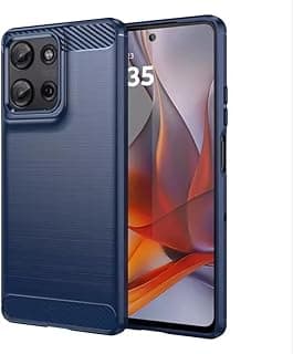 TPU Carbon Fiber Anti-fingerprint Antishock Case For Motorola G75 / Motorola G75 Cover (Blue)