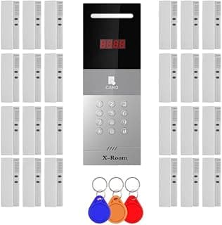 Intercom X‑Room Integrated System 24 Apartments – Integrated Access Control & Password Mainboard Holds Up to 500 Apartments – with 24 Speakers & Power – Includes 3 Access Cards