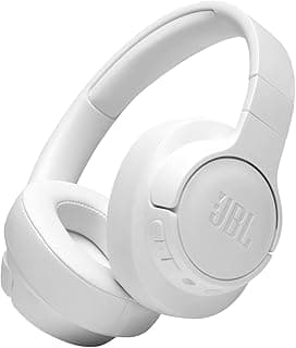 Tune 710BT Wireless Over-Ear Headphones, Deep Powerful Bass, 50H Battery, Hands Free Call, Voice Assistant, Multi Point Connection, Lightweight Foldable, Detachable Cable - White, JBLT710BTWHT