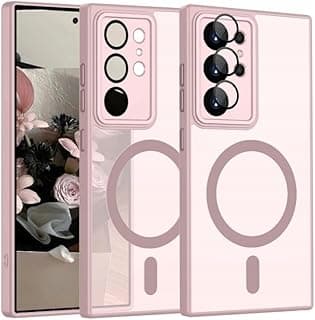 Magnetic case for Samsung Galaxy S26 Ultra, Full Camera Protection with lens, Compatible with wireless charging, Translucent Matte, Shockproof Case For samsung s26 ultra (Pink)