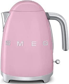 Klf03Pkuk, 50'S Retro Style Kettle, 1.7 L Capacity With Water Level Indicator, 360 Swivel Base, Anti-Slip Feet, Soft Opening Lid, Stainless Steel, Pink