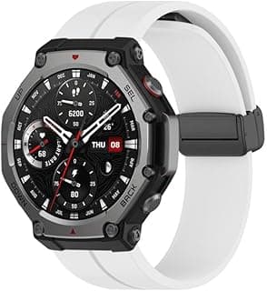 سوار ساعة سيليكون مغناطيسي من - Next Store | حزام مطاطي قابل للطي بتصميم أنيق متوافق مع ساعة Amazfit T-Rex 2