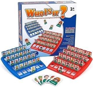 لعبة "Guess Who Am I?" لوحتان (أحمر وأزرق)، 96 كارت، لعبة جماعية مناسبة للعائلة والأصدقاء (أشخاص) MNAMINO STORE