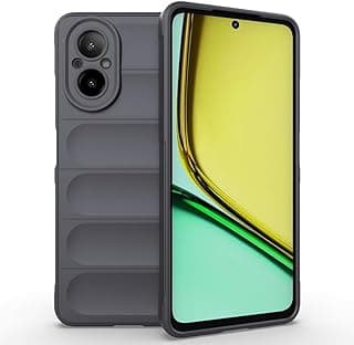 Silicone Case with Anti-Scratch Soft Microfiber Lining, High Resilience Rubber Full Body Shockproof Cover Compatible With Realme C67 (Dark Gray)