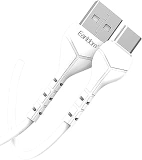كابل ايرلدوم Type-C بطول 1 متر، أبيض - شحن سريع ونقل بيانات للهواتف الذكية والتابلت واللابتوب