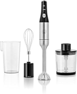ALSAIF 5-in-1 Hand Blender Set 1200W – Heavy-Duty Stainless Steel Stick Mixer, 500ml Food Processor with 2 cups, Whisk & Dual-Container System | Precision Variable Speed + Turbo | Model E02434