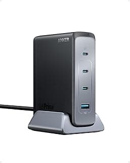 شاحن USB-C بقدرة 240 وات برايم جان، شاحن سريع مدمج بأربع منافذ لأجهزة ماك بوم برو/ اير، آيفون 15/15 برو/14/14 برو، اي باد برو، ديل XPS، جالاكسي S23/S22، نوت 20، بكسل آبل ووتش وغيرها من انكر - أسود