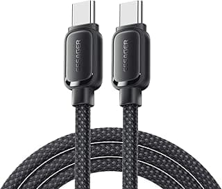 5A 100W Magnetic USB-C to USB-C Fast Charging Cable PD 3.1 – Self-Coiling Magnetic Cable – Nylon Braided – for iPhone, Samsung, Huawei, MacBooks, Matebooks and laptops (Black, 1 Meter)